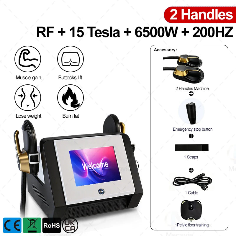 EMSNova 7000W HIEMT Sculpt Machine 2 Handles 2026 Hot Fat Reduction Muscle Building Butt Lifting Salon Home CE Certified