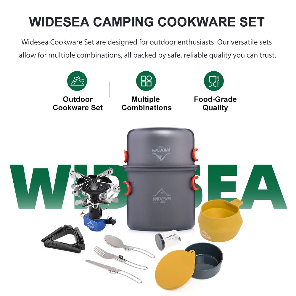 Widesea Portable Aluminum Camping Cookware Set
