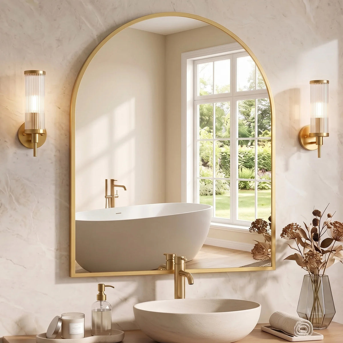 MCQ Arched Wall Mounted Bathroom Vanity Mirror