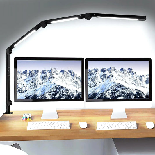 Modern Clamp Led Desk Lamp With Adjustable Swing Arm