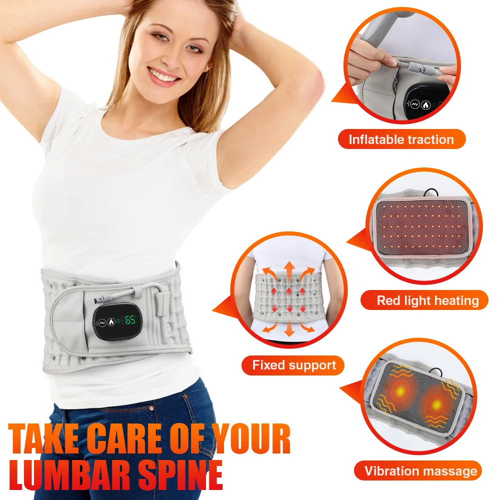 Moajaza Heated Waist Massager With Lumbar Support Belt