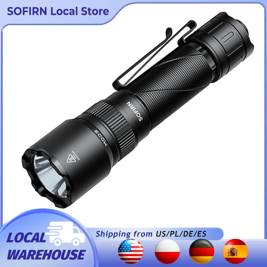 SOFIRN SK31 6800LM Tactical Flashlight 395M Triple-Switch Control Light USB-C Rechargeable Torch IPX8 for Outdoor Search