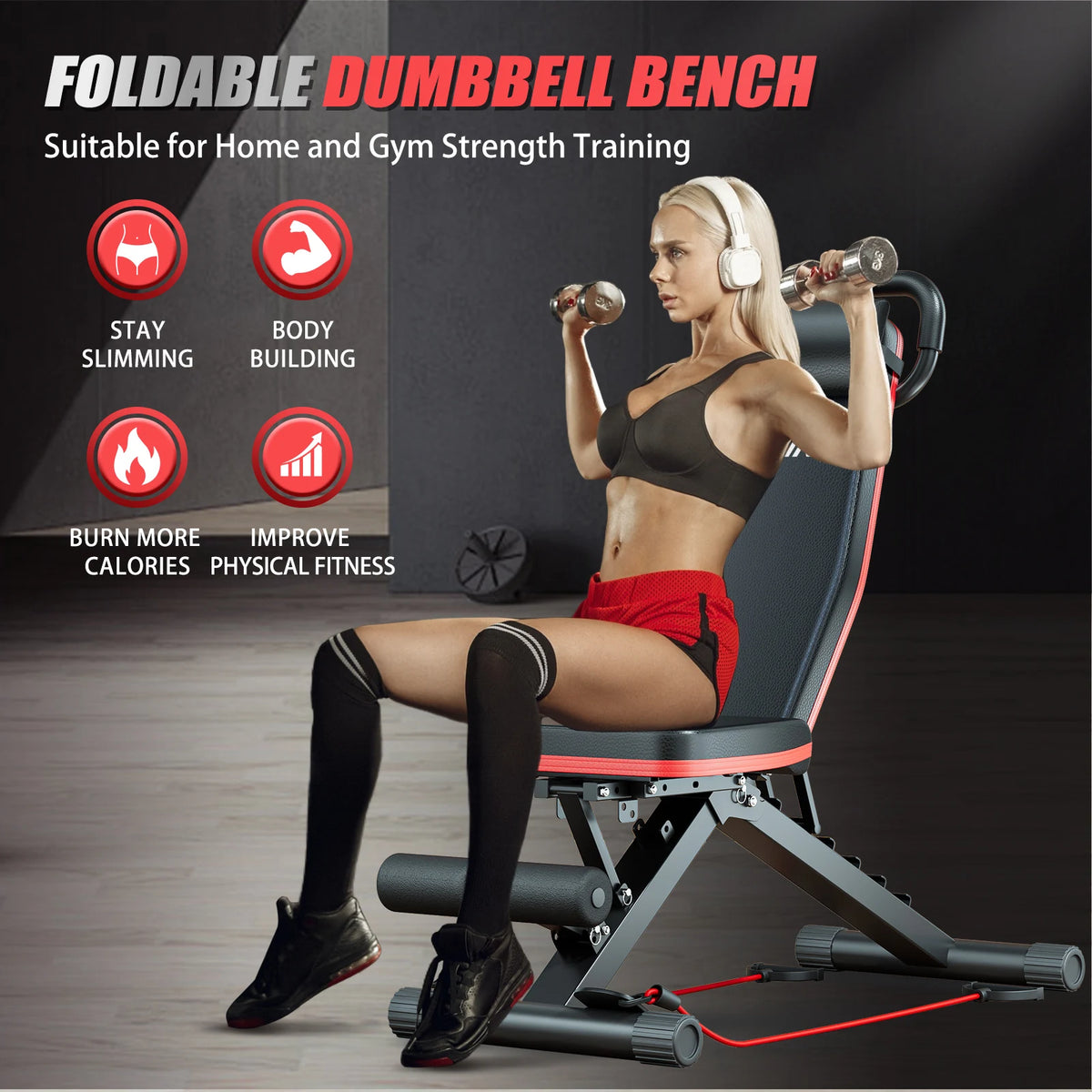 Multifunctional Foldable Weight Bench For Home Gym