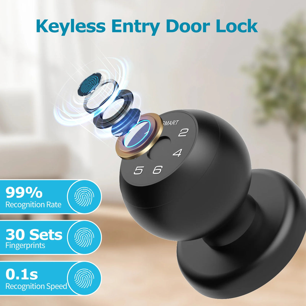 Viladepot Fingerprint Smart Lock For Interior Doors