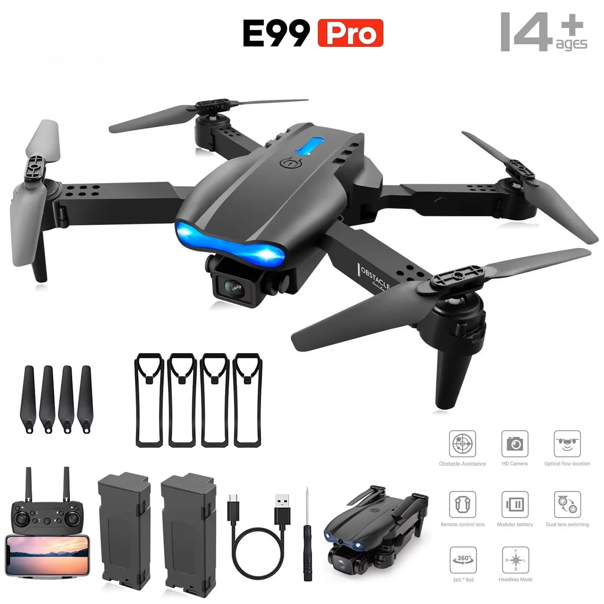 Evanovm Foldable Drone Featuring Dual 8K Cameras
