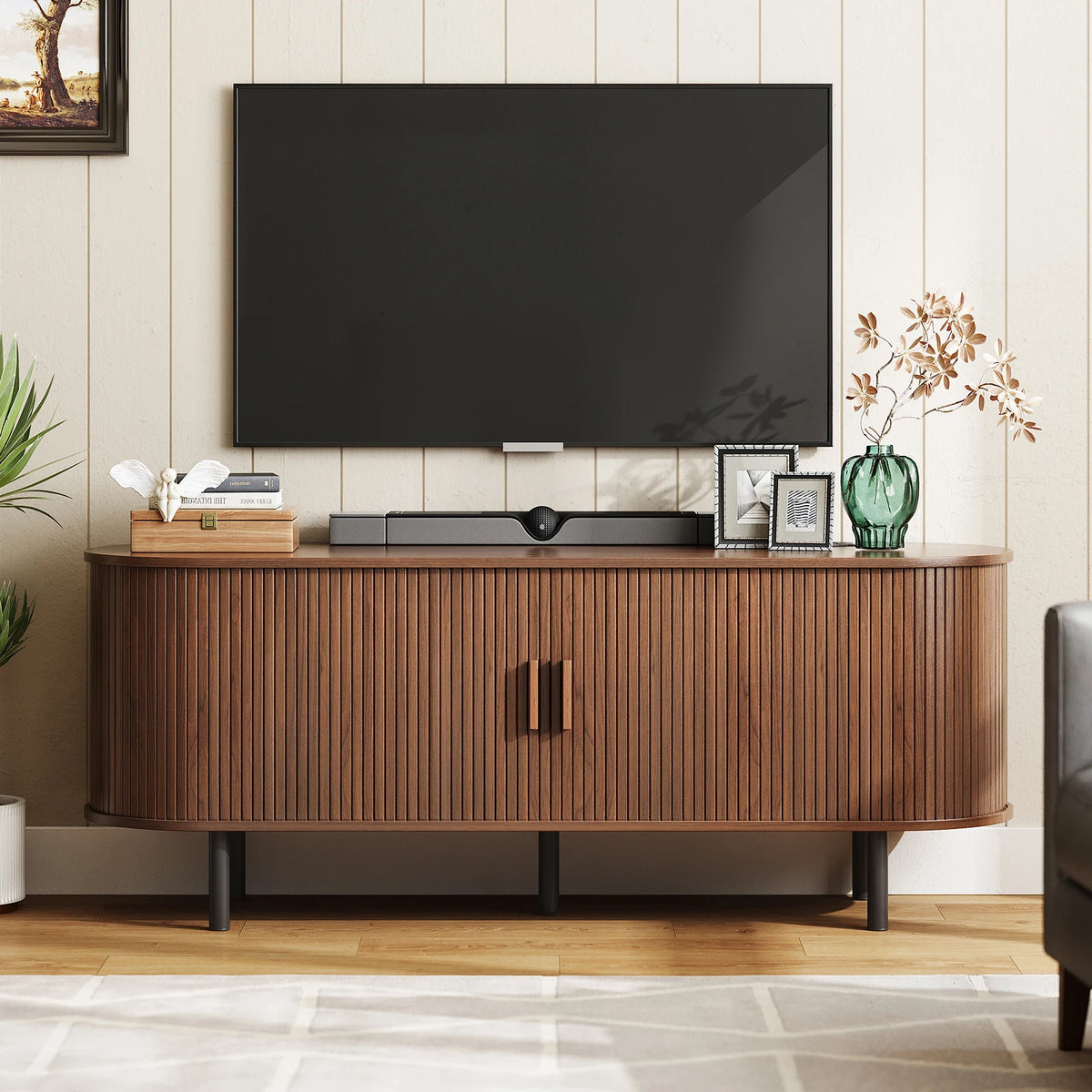 Onbrill Modern TV Stand With Storage And Power Outlet