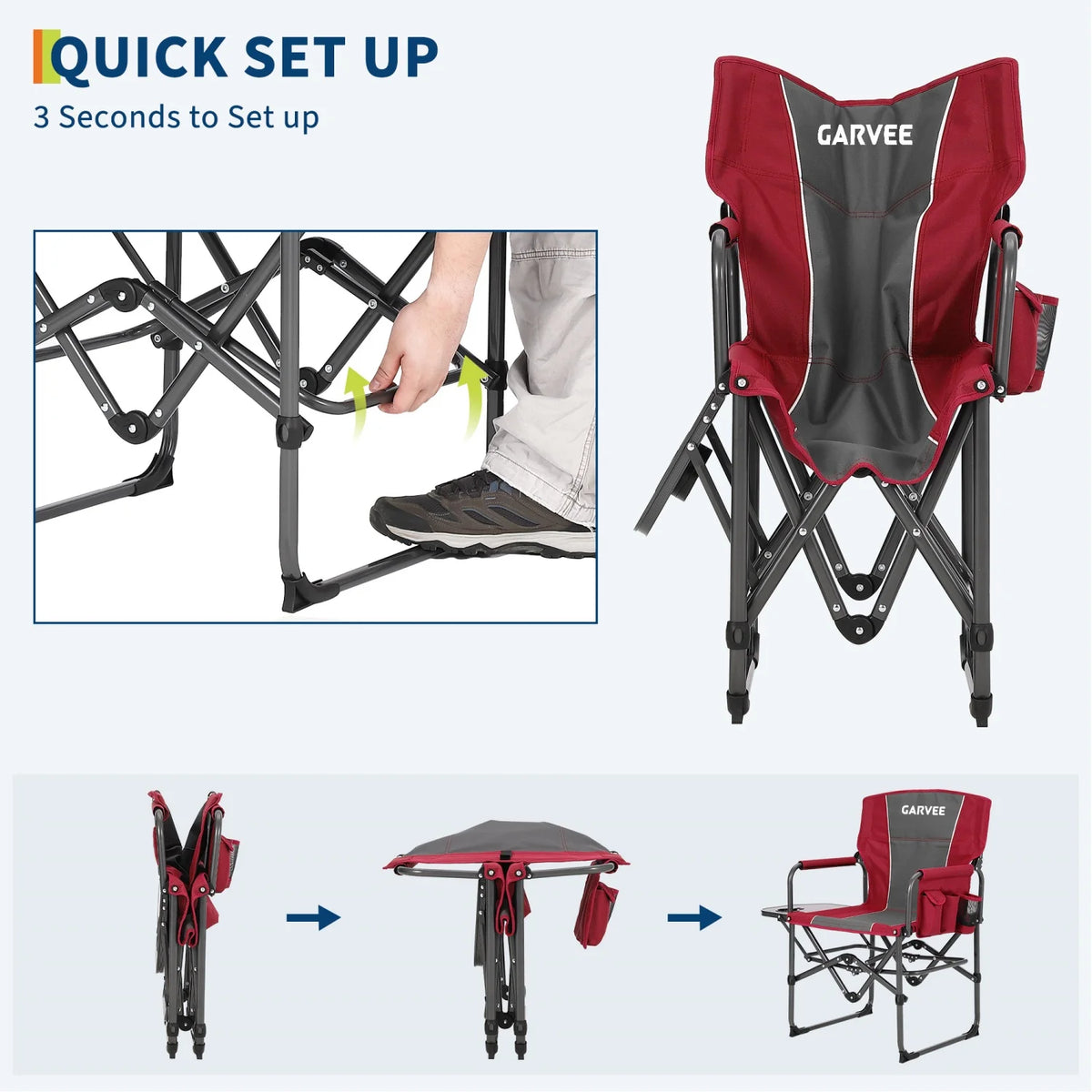 HiMISS Heavy Duty Folding Director Camping Chair