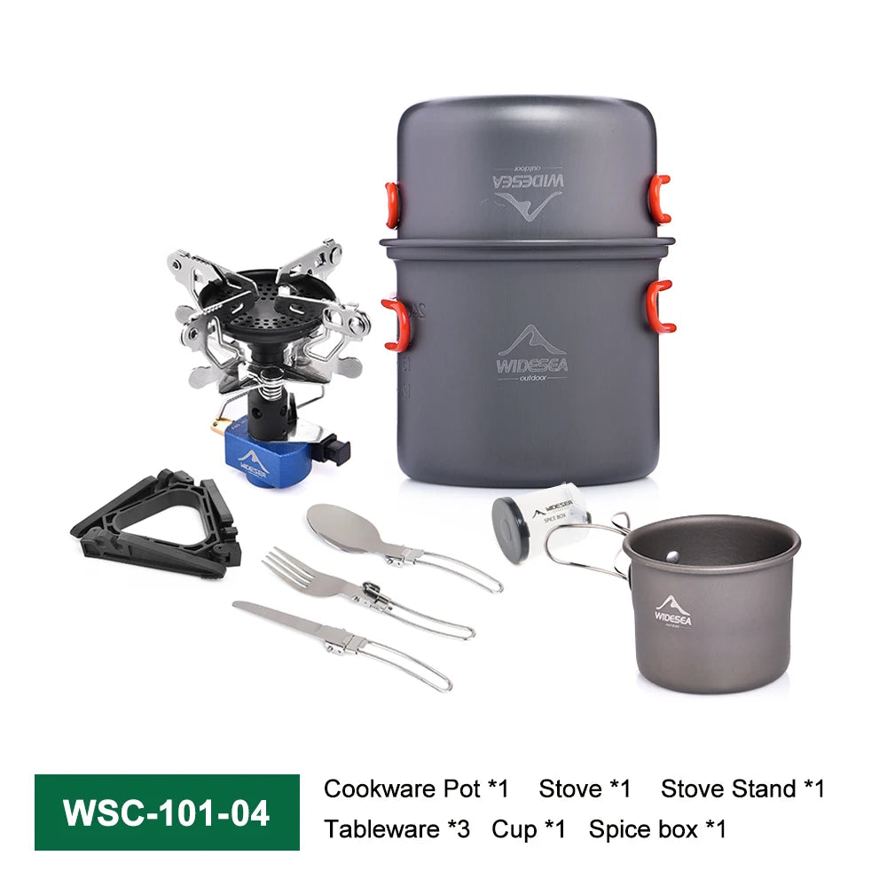 Widesea Portable Aluminum Camping Cookware Set