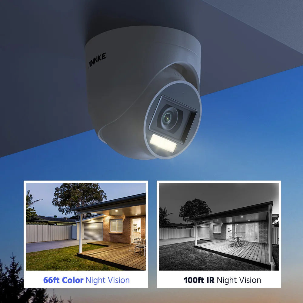 ANNKE 8CH 5MP Smart Dual Lights Lite Video Security System CCTV Kit With 3K 4X 5MP Built-in Mic Waterproof Surveillance Cameras