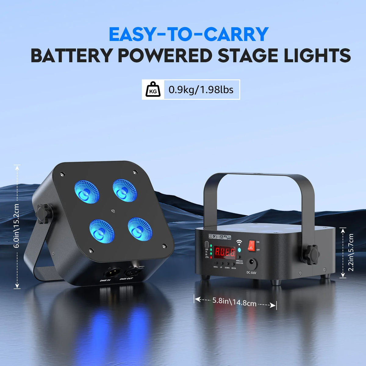U'King Mini Rechargeable Par Stage Lights With Case