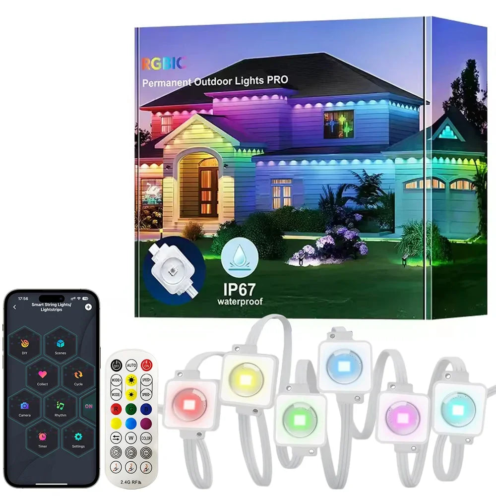 MIMIRGB Smart Outdoor LED String Lights With App Control