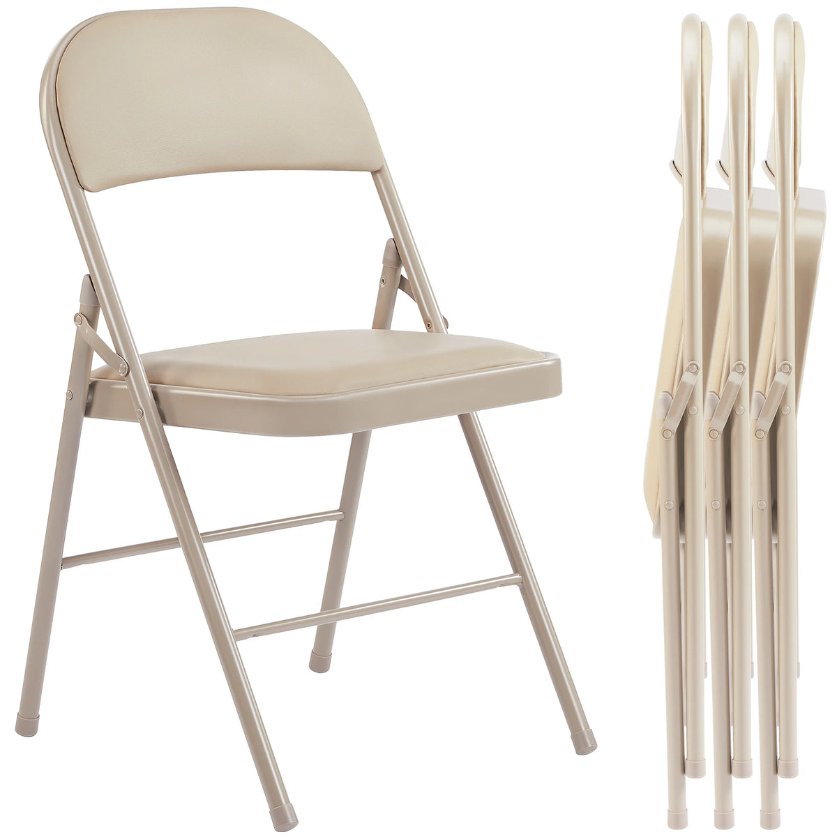 JHK Padded Folding Dining Chair With Metal Frame