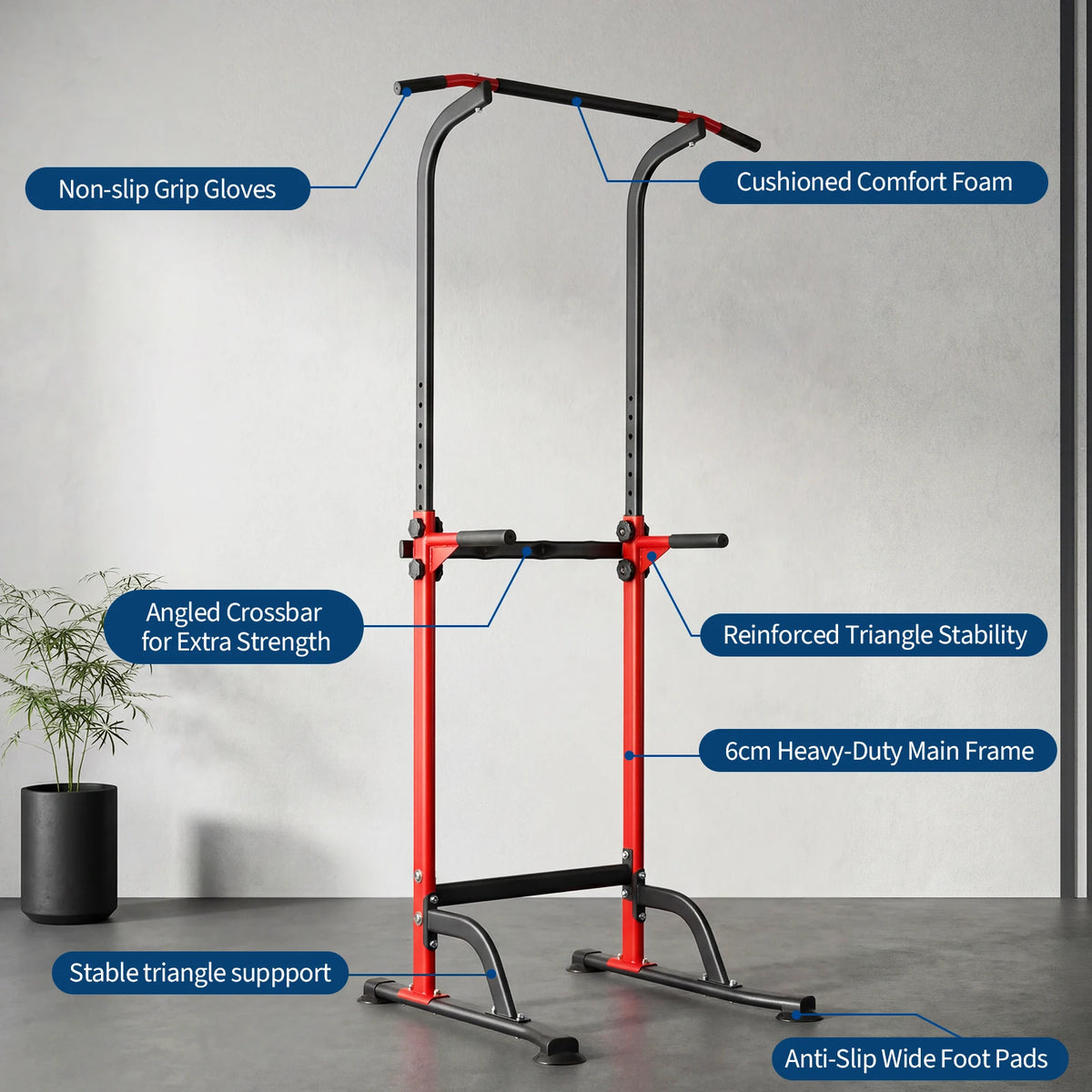 Heavy Duty Power Tower With Adjustable Dip Station