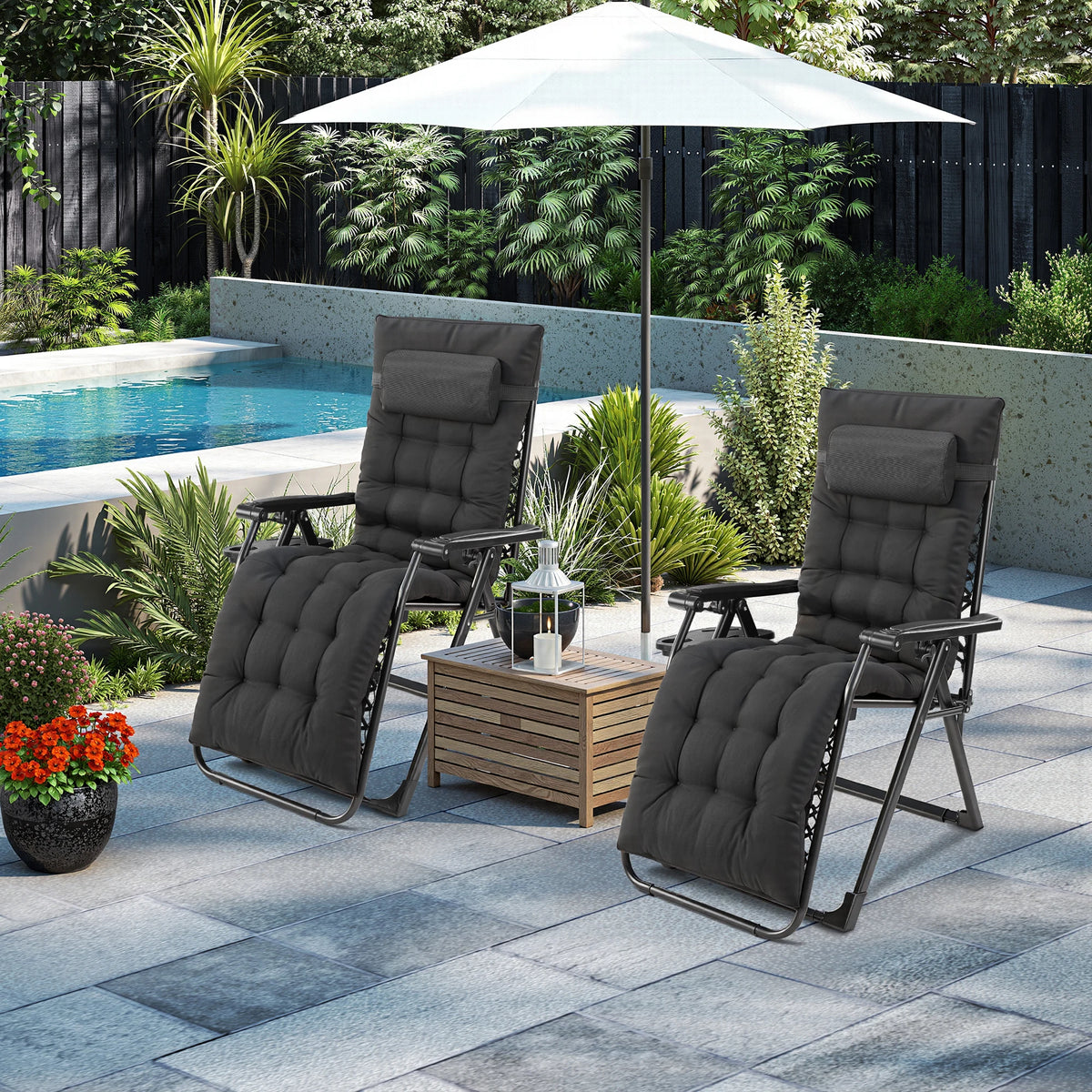 JHK Zero Gravity Recliner Chair With Cup Holder