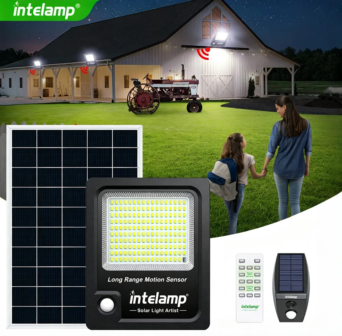 Intelamp Dual Sensor Outdoor Solar Lights