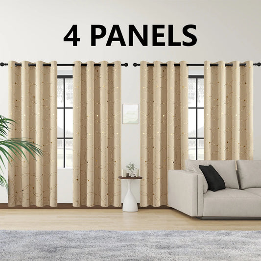 Four Panel Blackout Curtains Grommet Thermal Insulated