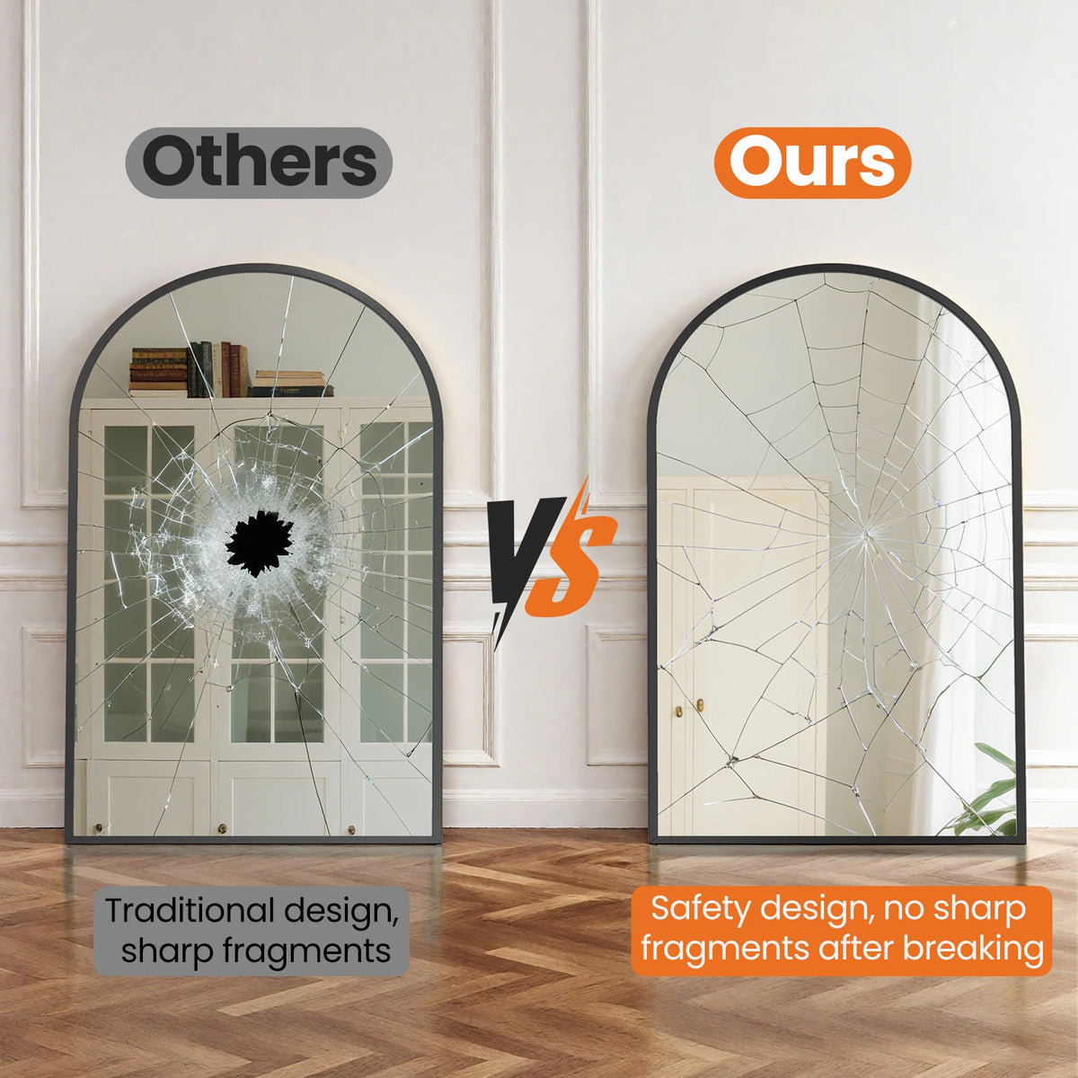 MCQ Arched Wall Mounted Bathroom Vanity Mirror