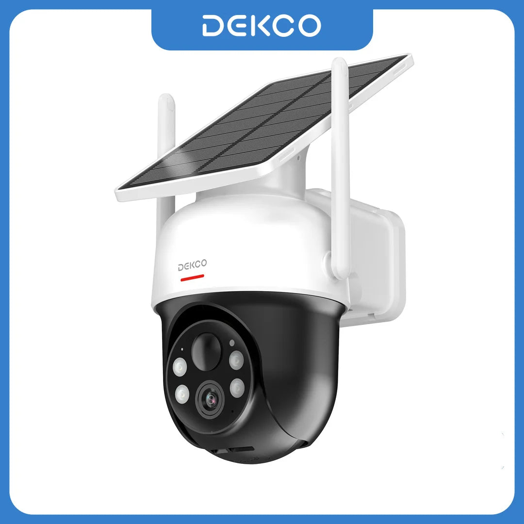 Dekco 3Mp Ptz Solar Wifi Security Camera Two Way Audio