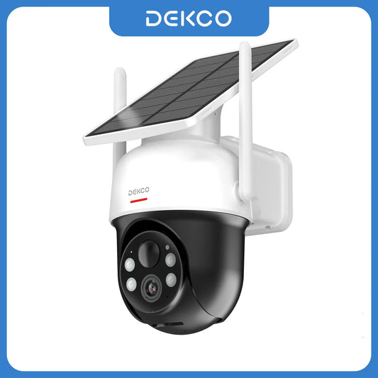 Dekco 3Mp Ptz Solar Wifi Security Camera Two Way Audio