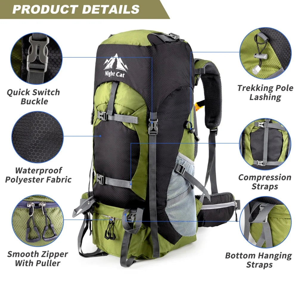 Night Cat Lightweight Hiking Backpack For Outdoor Camping