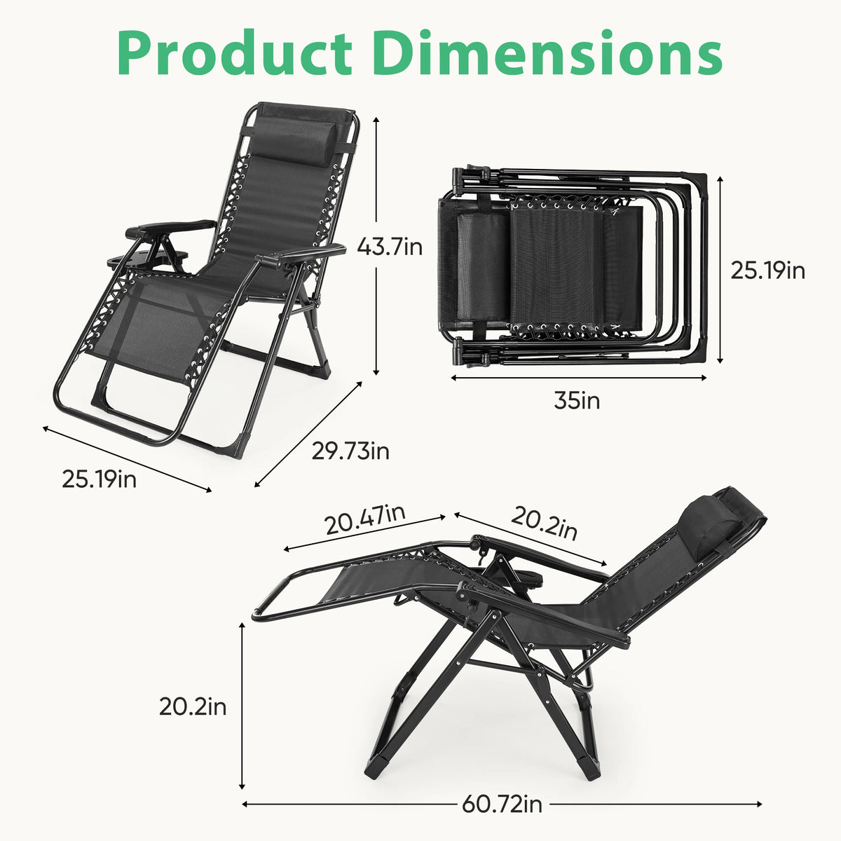 JHK Zero Gravity Recliner Chair With Cup Holder