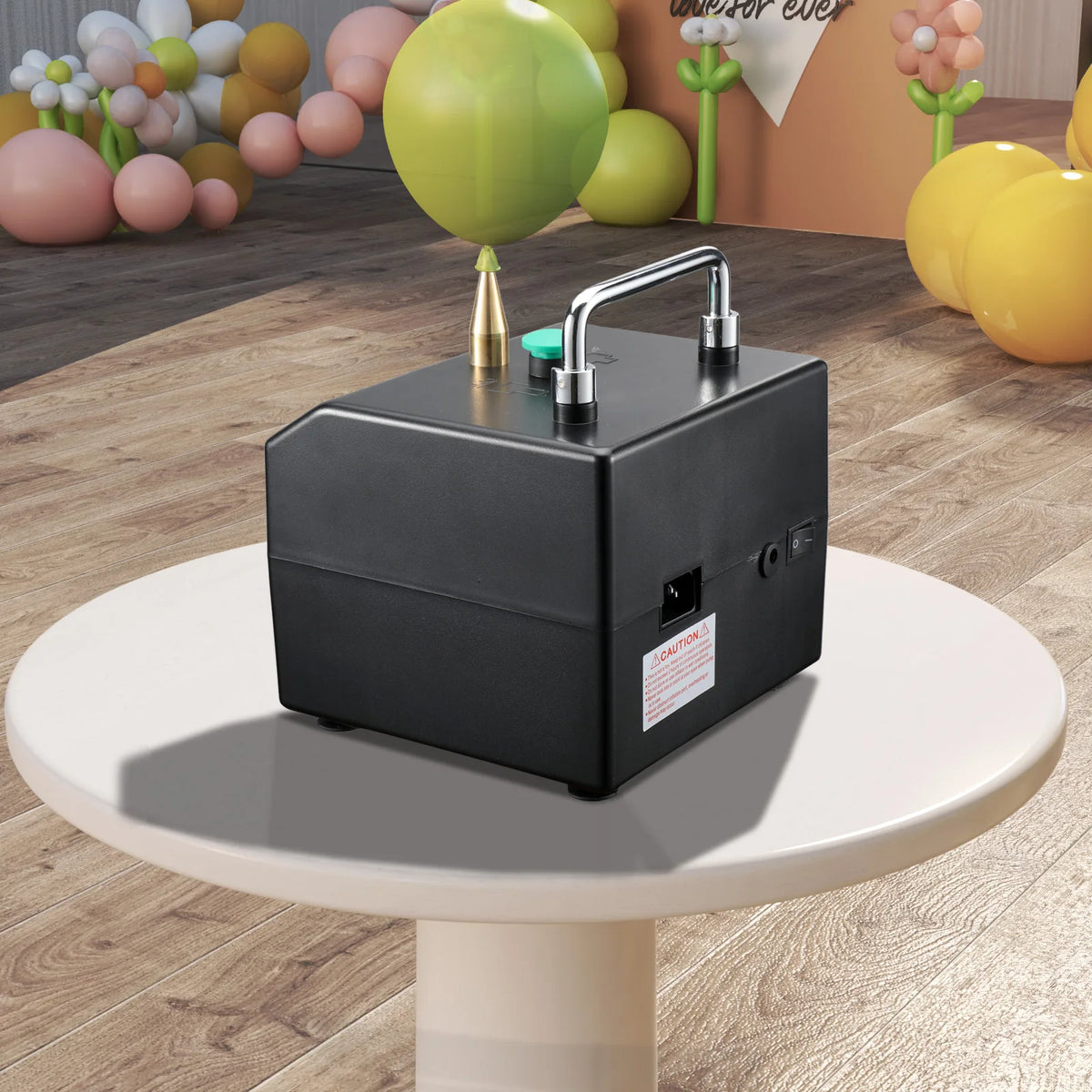 120W Electric Balloon Pump 110V-240V Balloon Inflator Copper Nozzle Air Blower with Battery Digital Timer and Counter for Party