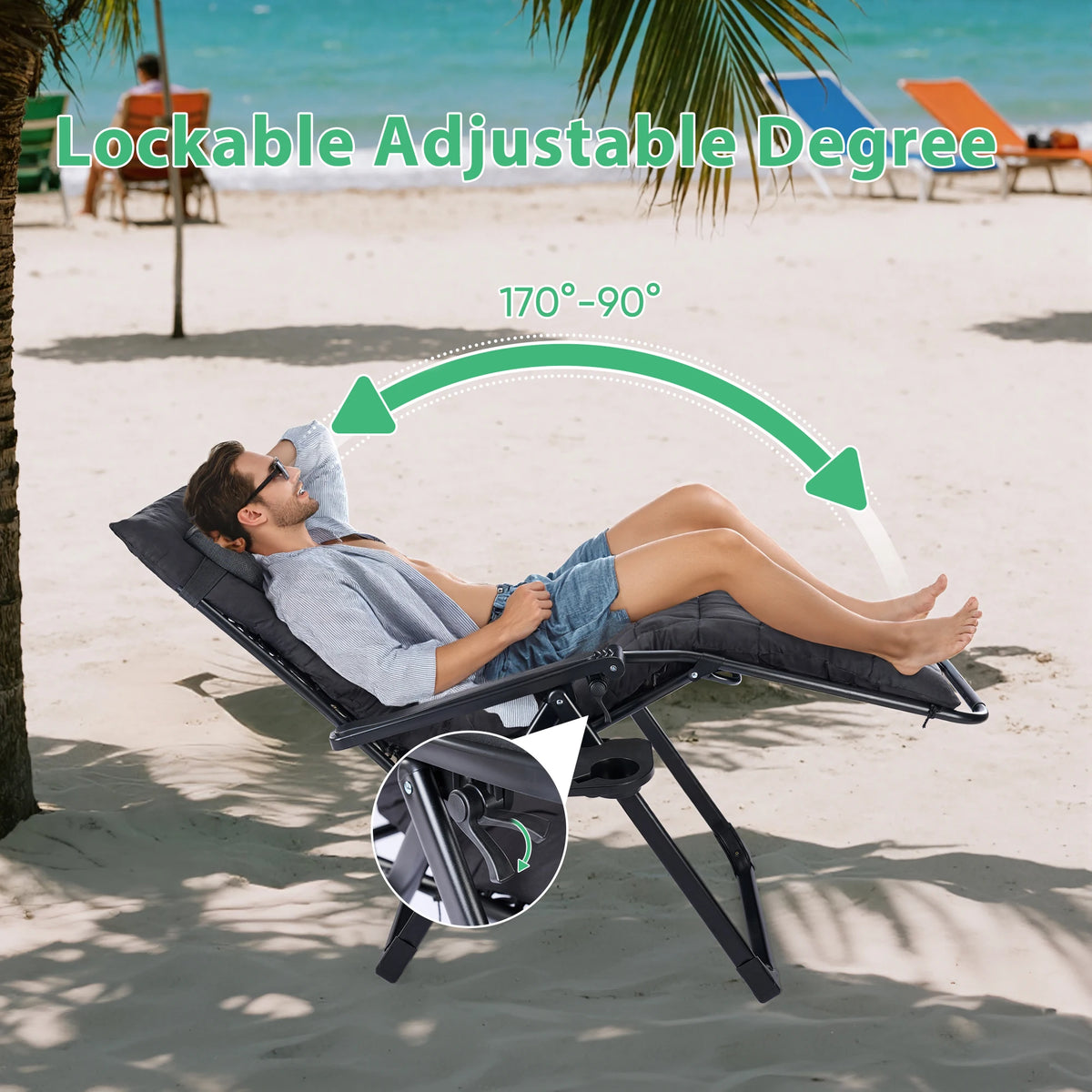 JHK Zero Gravity Recliner Chair With Cup Holder