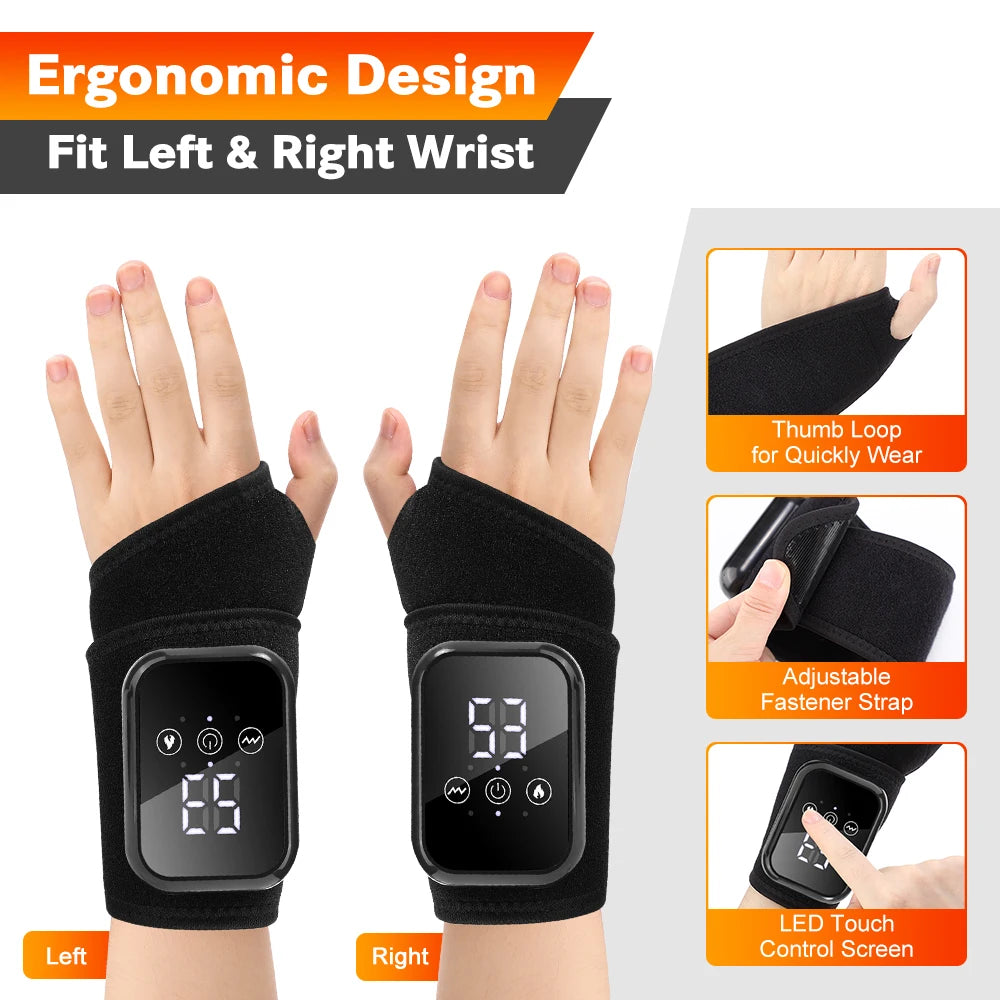 Agdoad Heated Wrist Massager Brace With Vibration