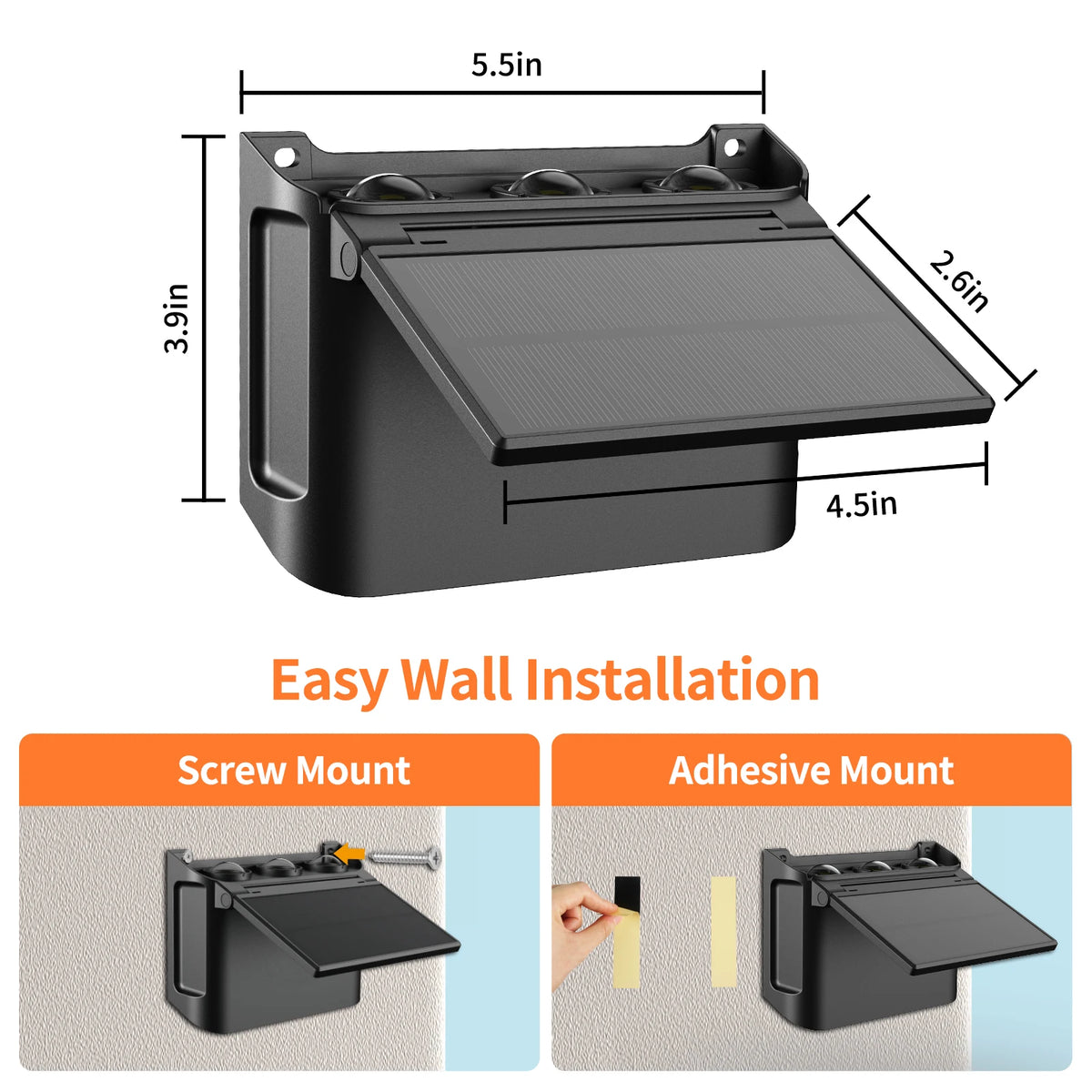 Intelamp Solar Wall Lights 2 Pack Outdoor