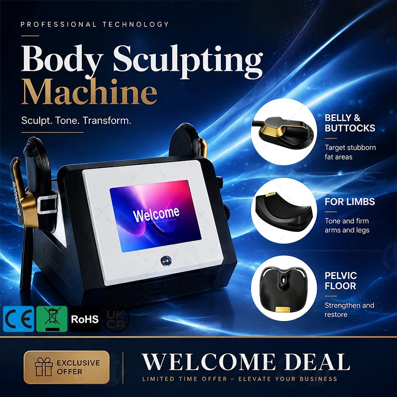 EMSNova 7000W HIEMT Sculpt Machine 2 Handles 2026 Hot Fat Reduction Muscle Building Butt Lifting Salon Home CE Certified
