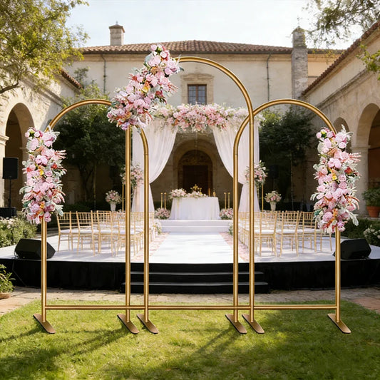 Aluminum Alloy Stand Arch Wedding Backdrop Decoration Frame Gold Silver Color Shelf Fleurs Artificielles Decoration Arch Props