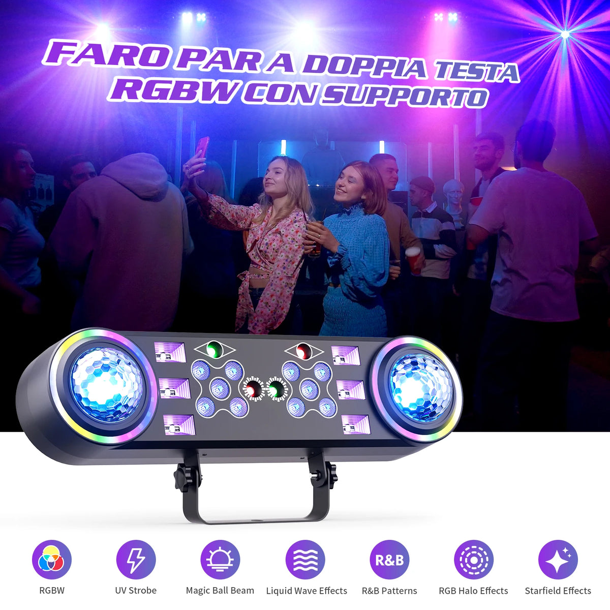 Somspot 7In1 RGBW LED Stage Light With Remote And Stand