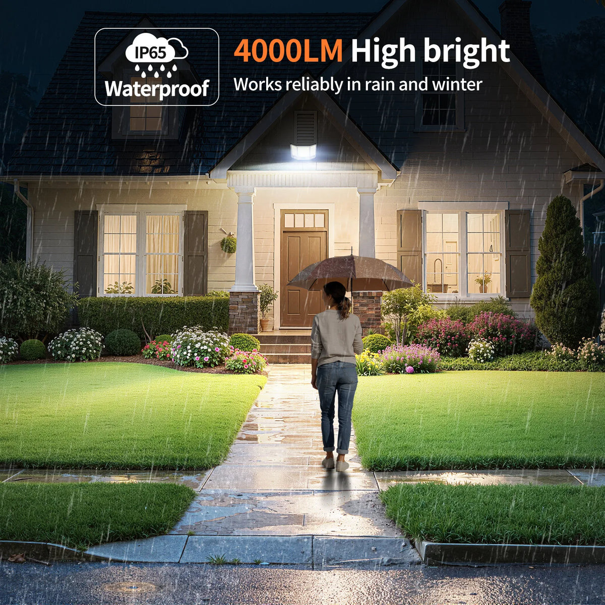 Intelamp Solar Outdoor Flood Light With Dual Sensors
