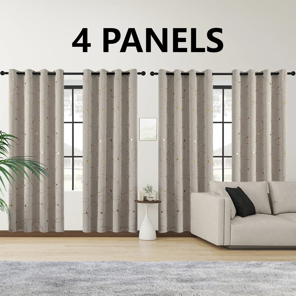Four Panel Blackout Curtains Grommet Thermal Insulated
