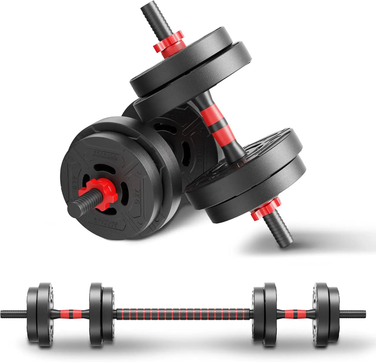 Adjustable Convertible Dumbbell And Barbell Set
