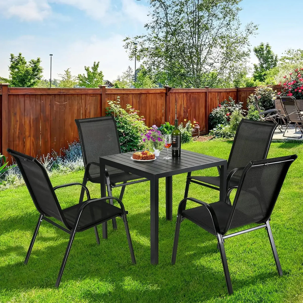 Steel Frame Teslin Fabric Folding Garden Chairs
