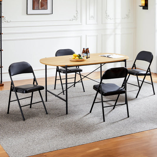 JHK Padded Folding Dining Chair With Metal Frame