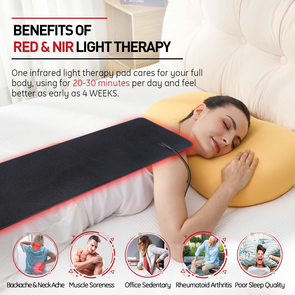 Astarexin Red Light Therapy Heating Pad