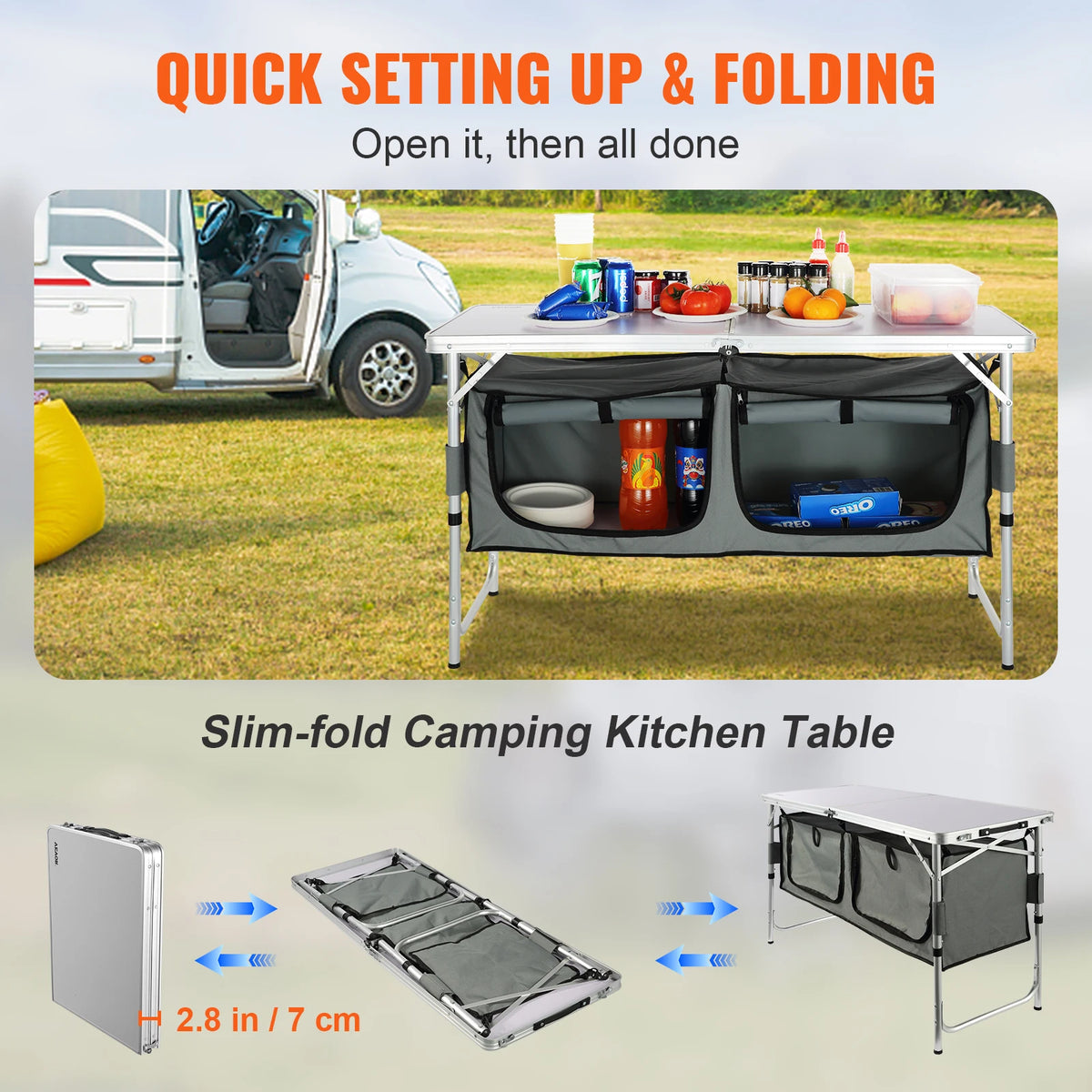 VEVOR Folding Camping Kitchen Table
