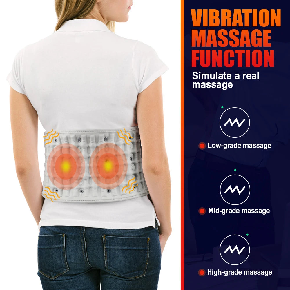 Moajaza Heated Waist Massager With Lumbar Support Belt