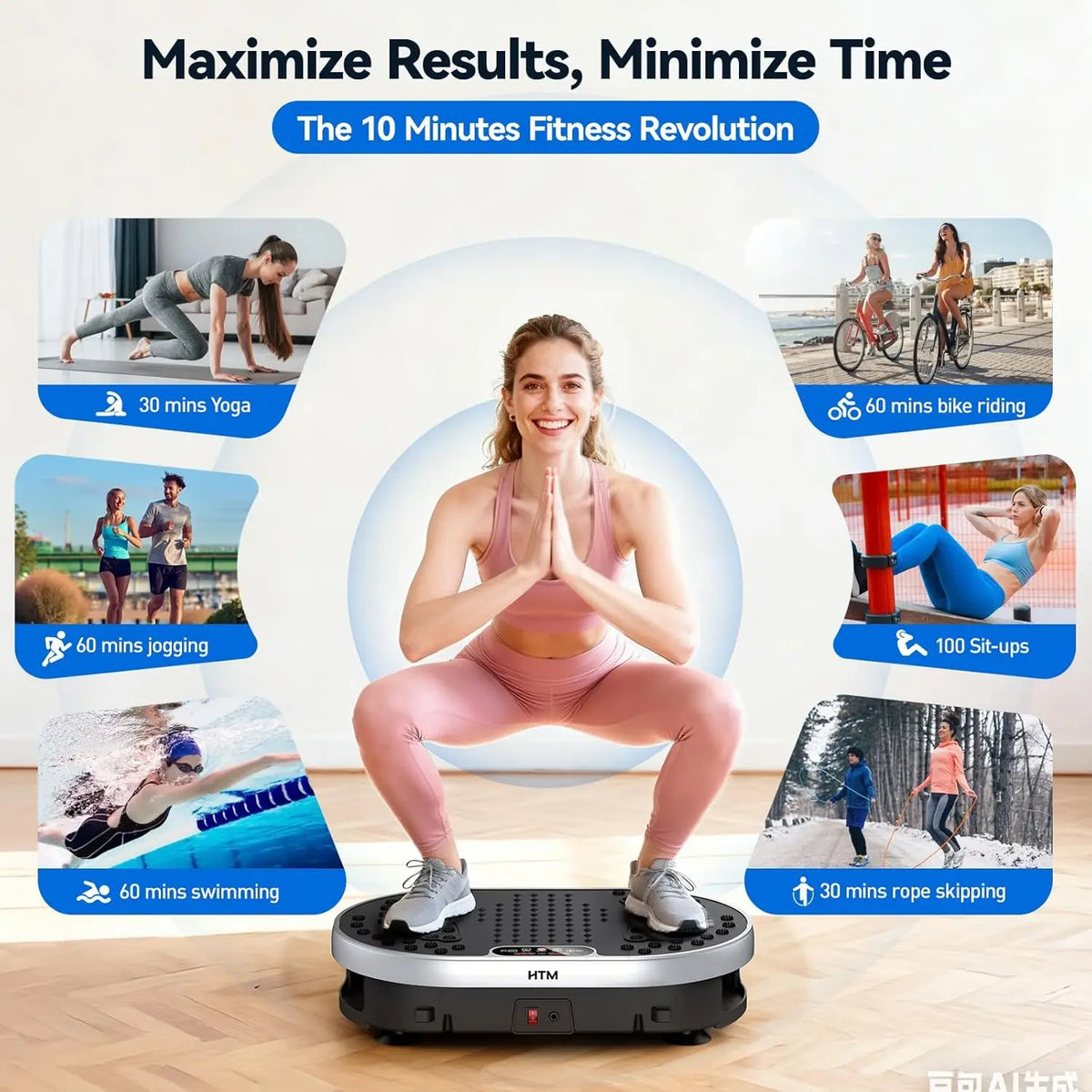 HTM Vibration Plate Exercise Machine 300 Pounds