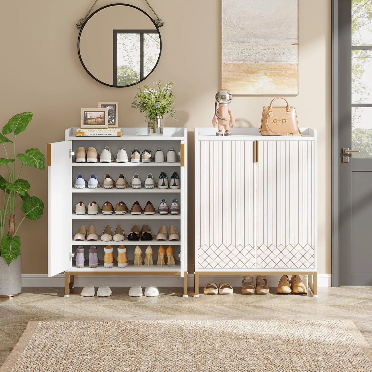 Tribesigns Modern Wood Shoe Cabinet