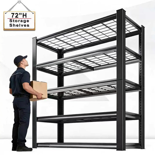 Nnovaroom  72" Adjustable Metal Double Layer Column Shelving, Commercial Grade Utility Rack for Warehouse, Basement, Kitchen