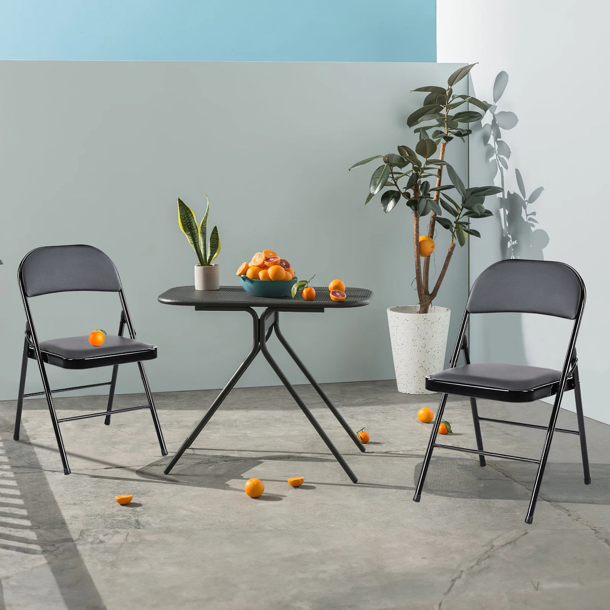 JHK Padded Folding Dining Chair With Metal Frame