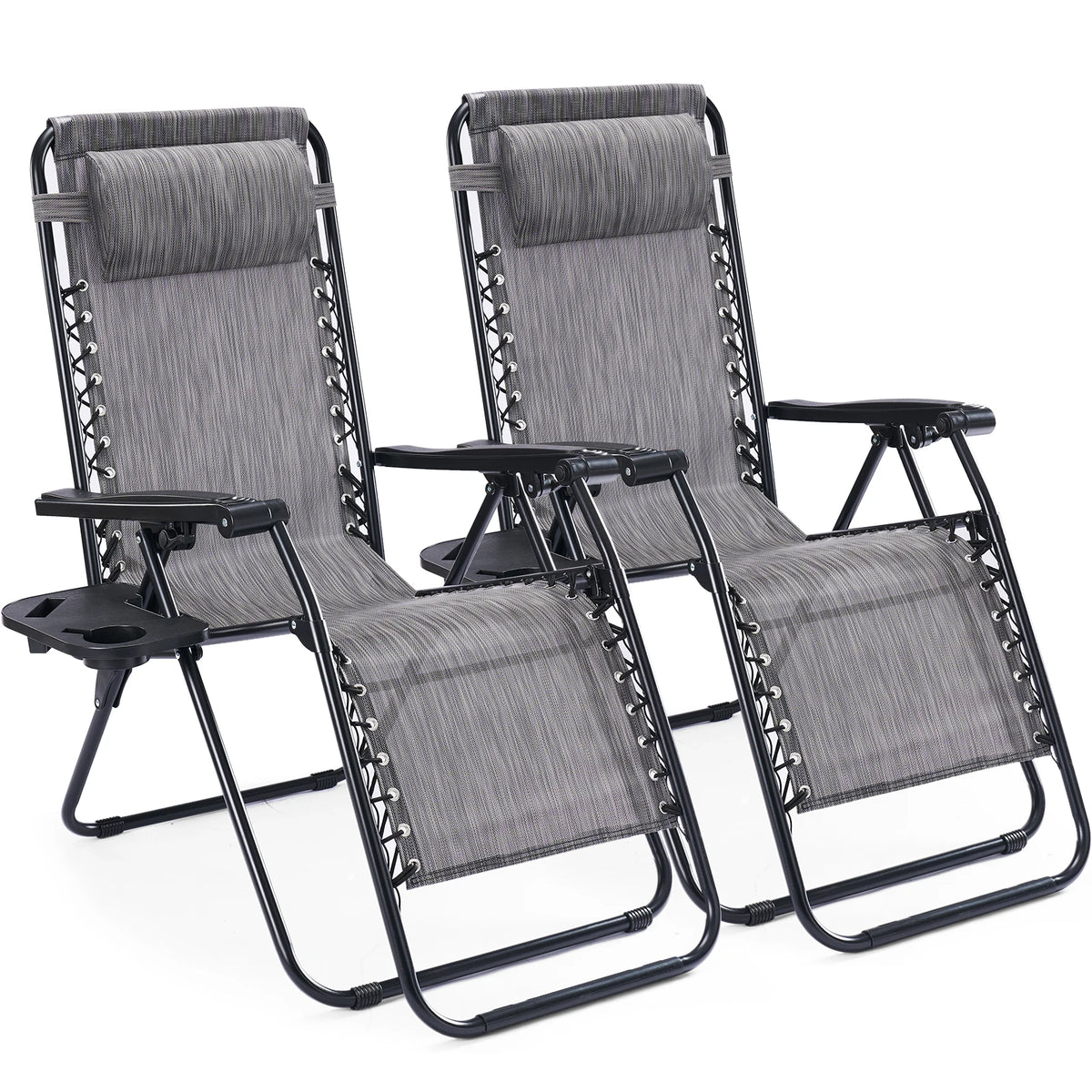 JHK Zero Gravity Outdoor Recliner With Adjustable Pillow