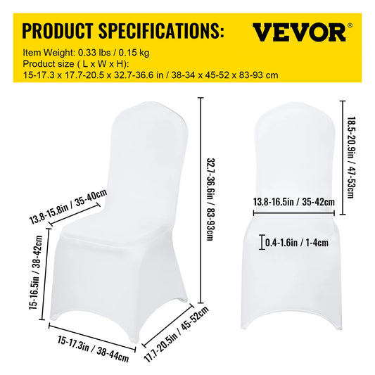SucceBuy 50 100Pcs Wedding Chair Covers Spandex Slipcover for Restaurant Banquet Hotel Dining Party Universal Chair Cover