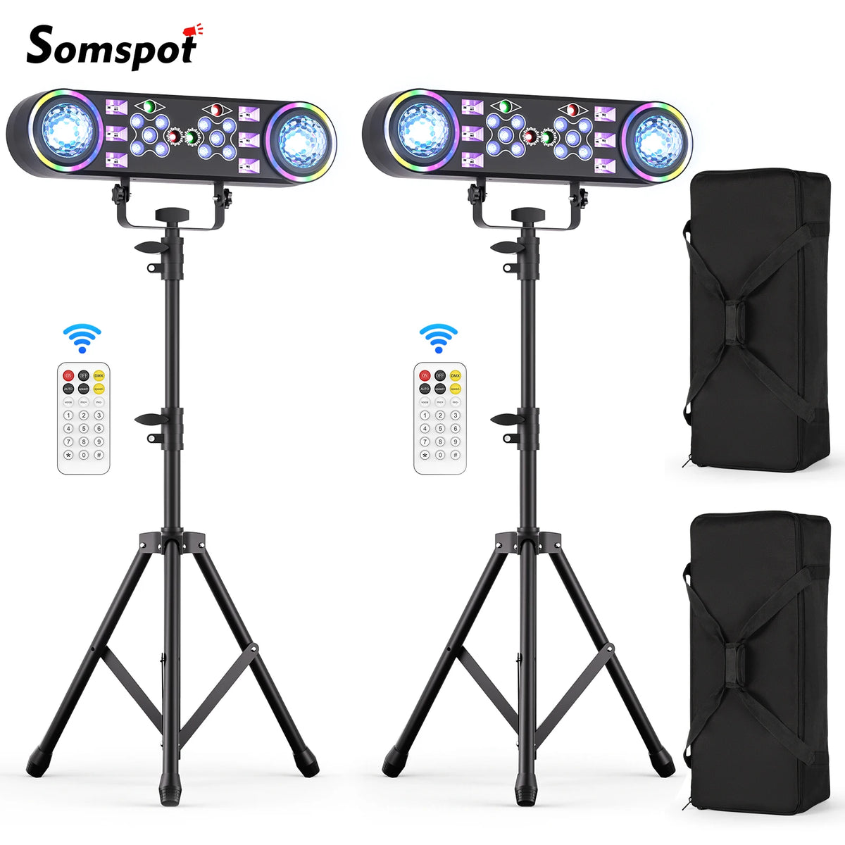 Somspot 7In1 RGBW LED Stage Light With Remote And Stand