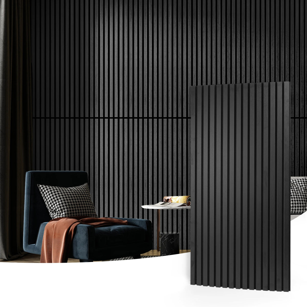 Art3d 2PCS Wood Slat Acoustic Panels 3D Fluted Sound Absorbing Wall Panel Home Decoration Use in Homes Offices Studios