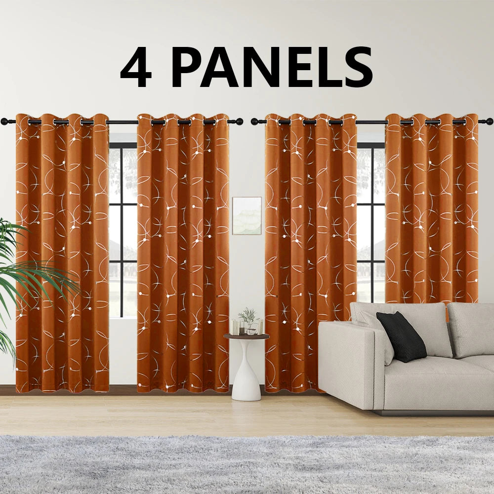 Four Panel Blackout Curtains Grommet Thermal Insulated