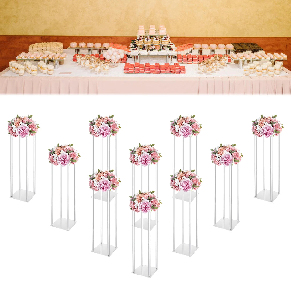 Geometric Acrylic Wedding Flower Centerpiece Stands